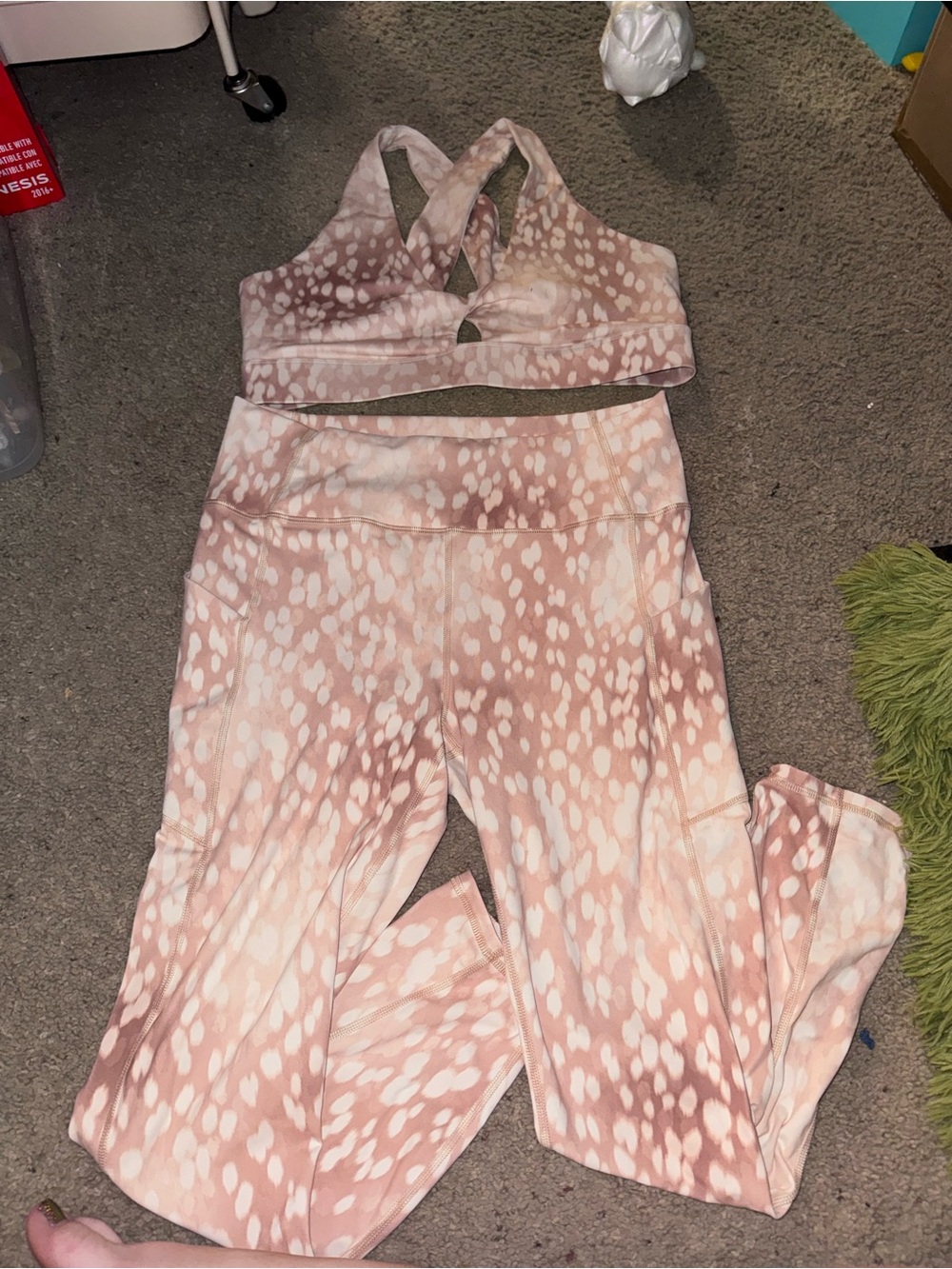 Fabletics Blush Spot High-Waist Leggings & Crisscross Sports Bra Set